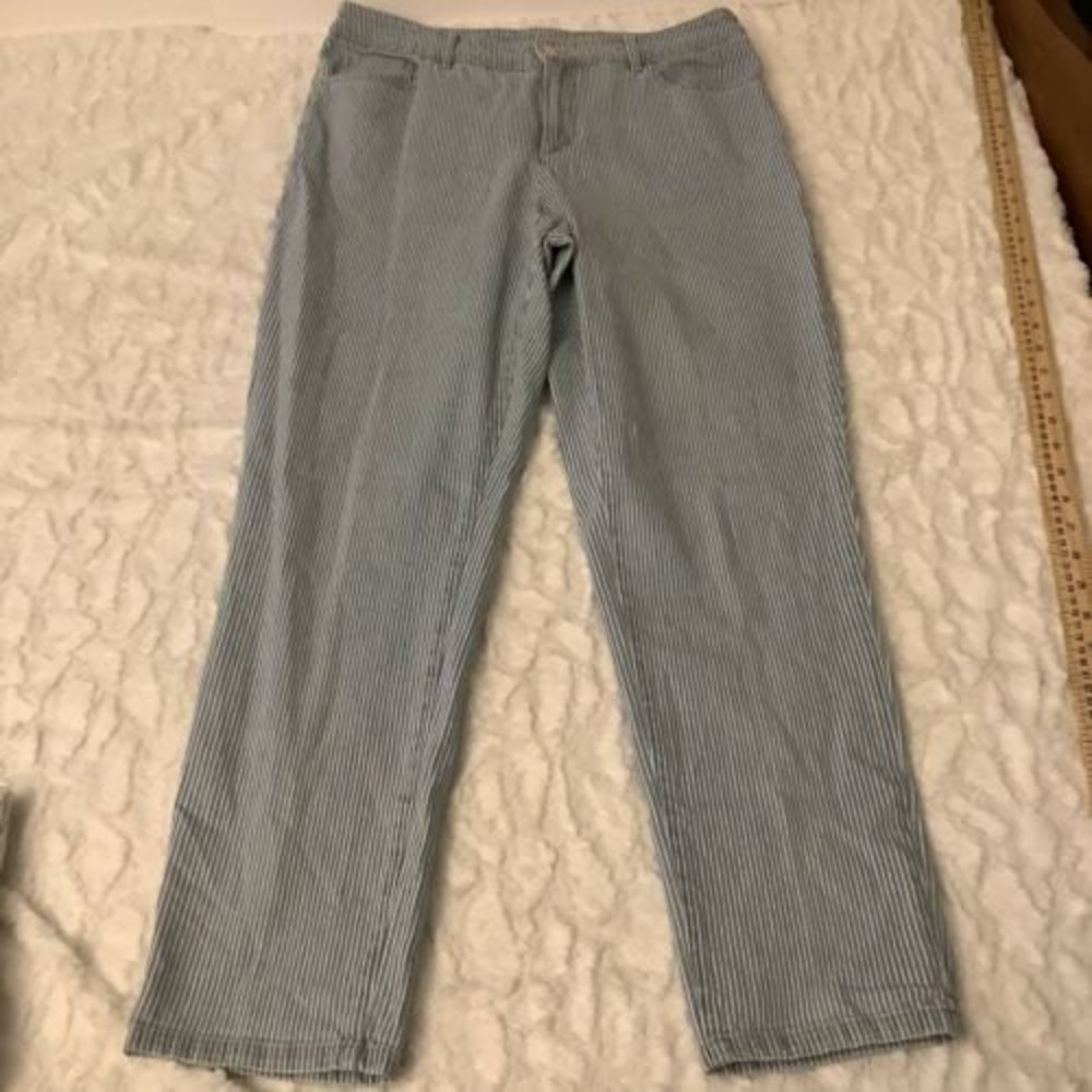 Lemon Way Womens Railroad Striped Skinny Jeans Size 12 📦AB